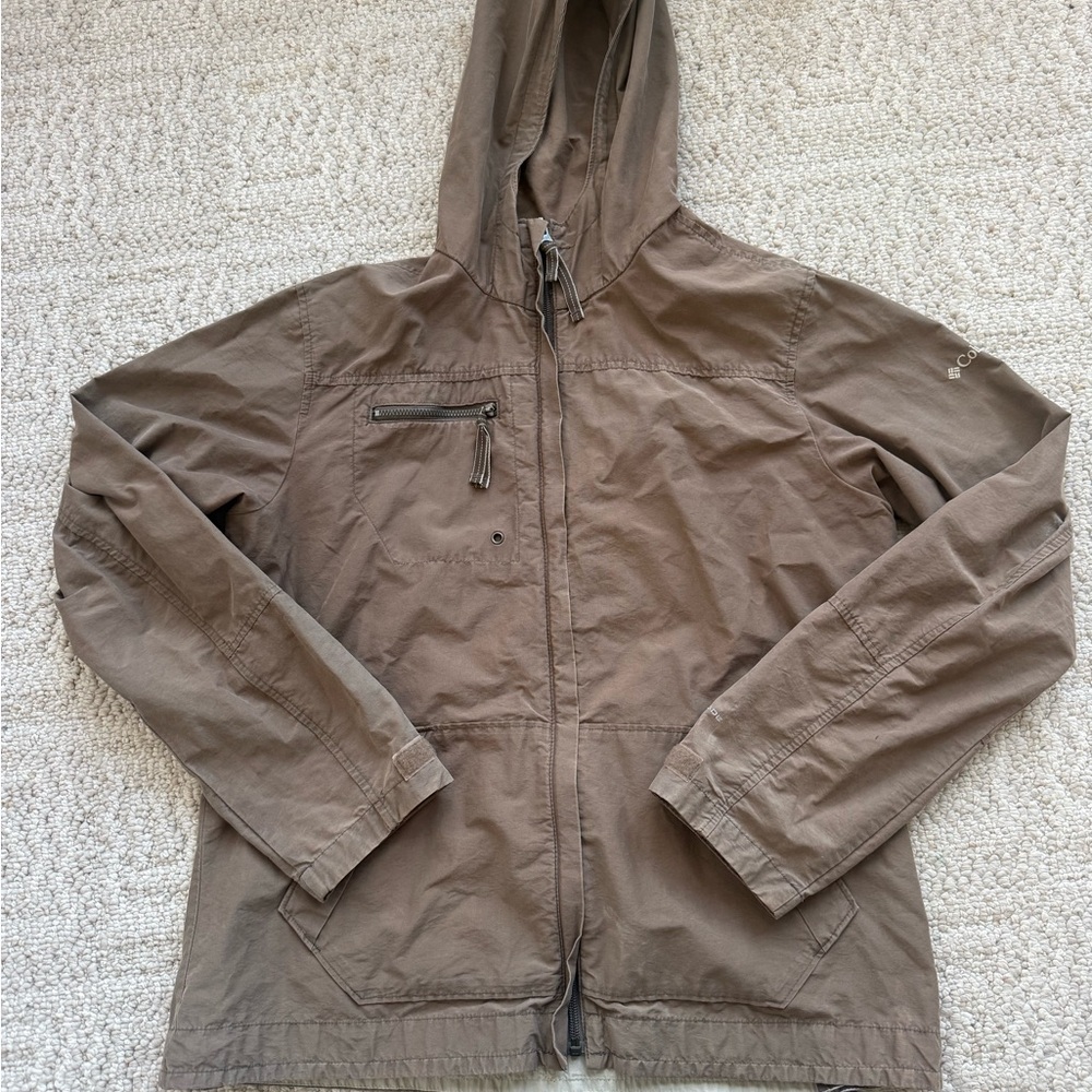 Columbia Brown Zip-Up Hooded Utility Jacket